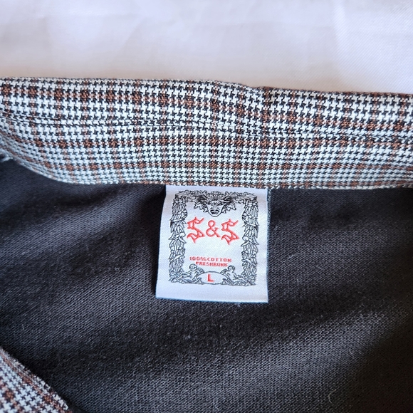 Saints & Sinners Pinocchio Tinker Bell Embroidered Black Striped Larg Polo Shirt - Picture 7 of 8